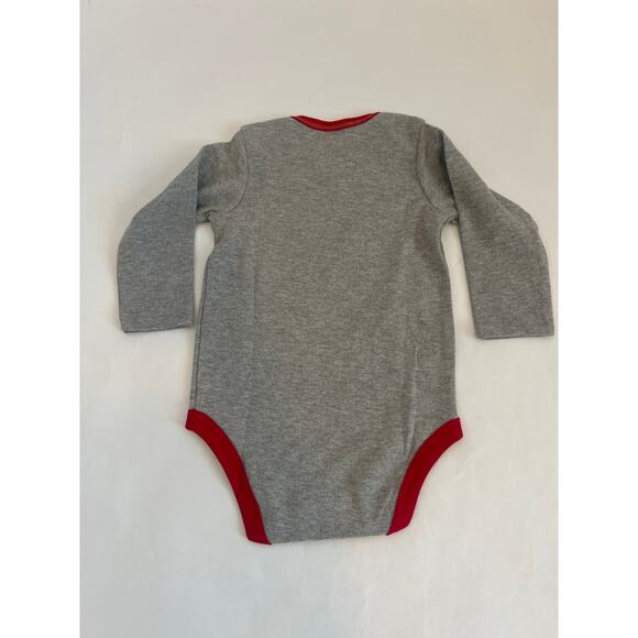GERBER NFL TEAM APPAREL SAN FRANCISCO 49ERS 6-12 M LONG SLEEVE ONESIE GRAY RED - Picture 8 of 8